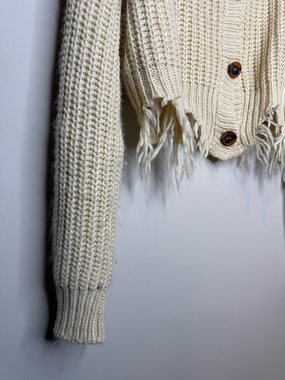 Hayden Los Angeles cream crochet crop sweater - Picture 3 of 7